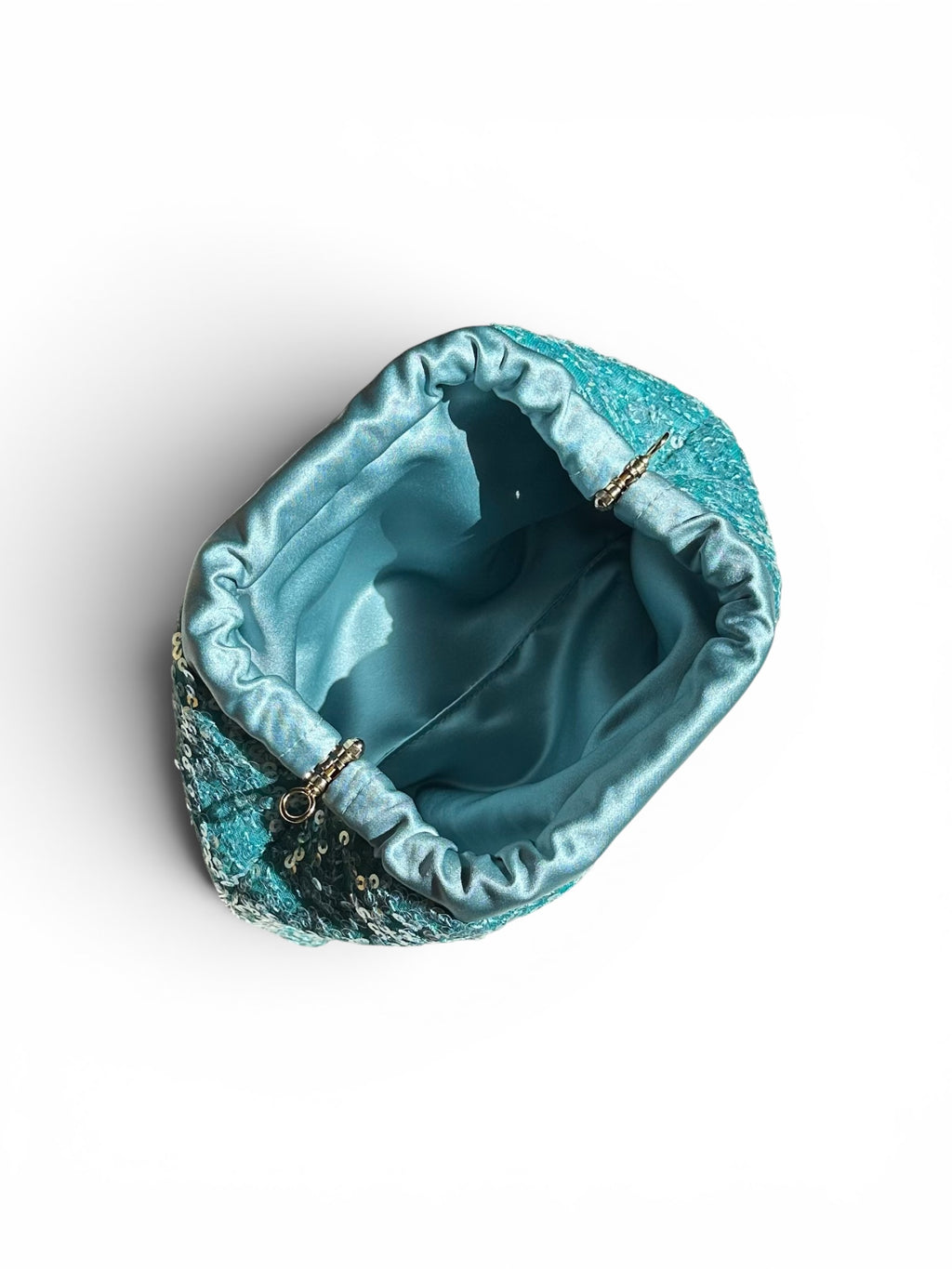 Chloe media paillettes acquamarina