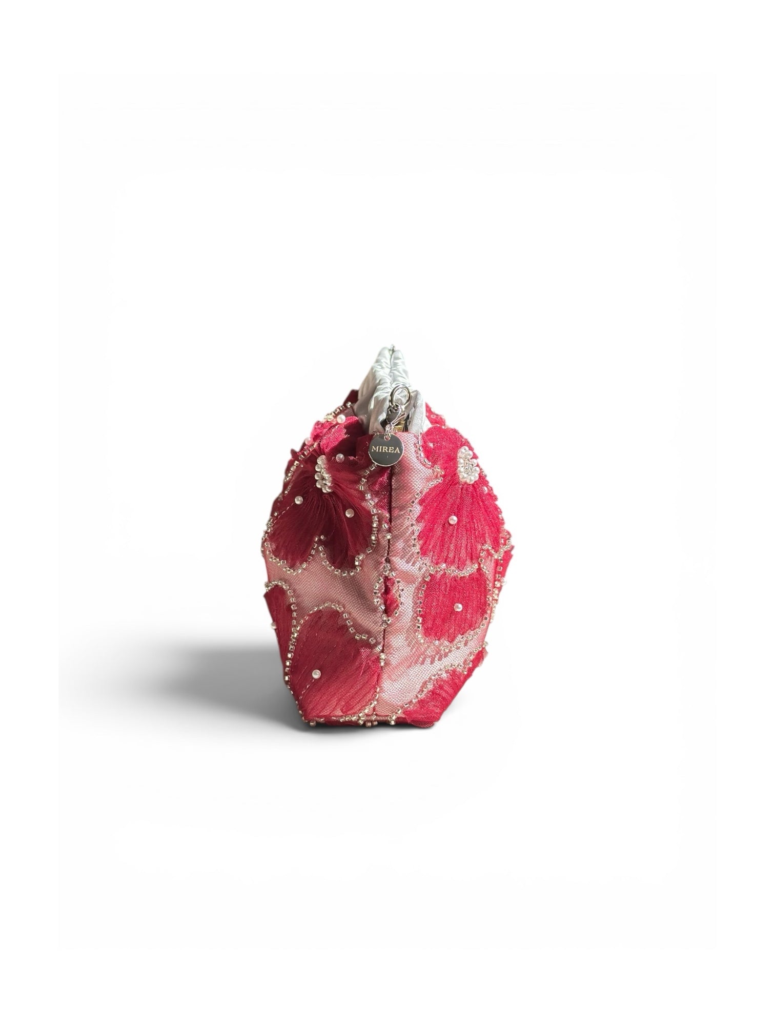 Megan media tulle rosso con fiori